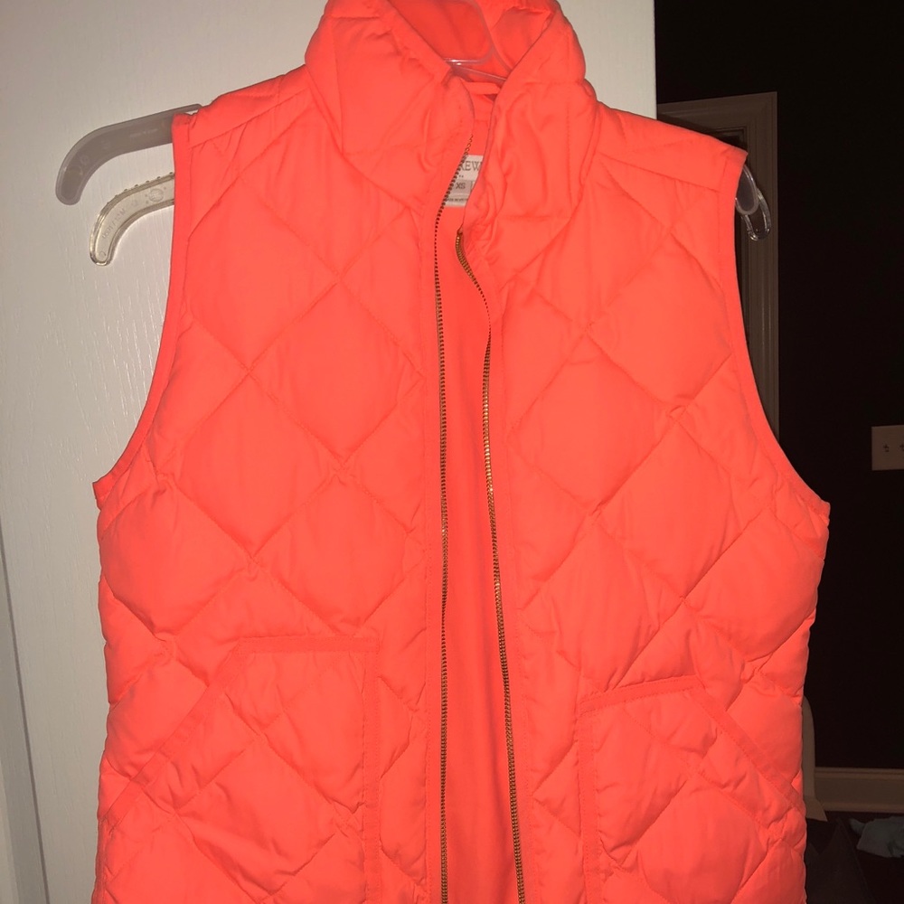 J. Crew vest. Bright coral/orange XS never worn